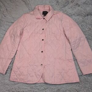 Steve & Barry's Jacket Womens L Pink Quilted Coat Snap Up Comfort Pockets